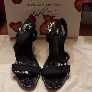 Donald J. Pliner Black Strappy Heels